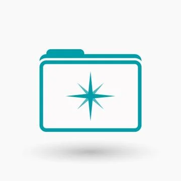Isolated  line art  folder icon with a sparkle Stock Illustration