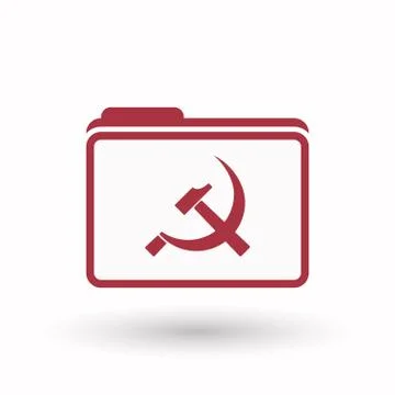 Isolated  line art folder icon with  the communist symbol Illustrazione stock