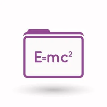 Isolated  line art folder icon with the Theory of Relativity formula Stock Illustration