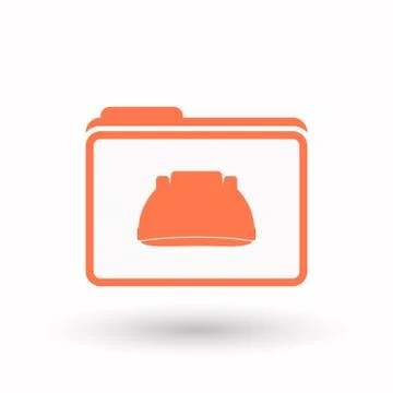 Isolated  line art folder icon with a work helmet Stock Illustration
