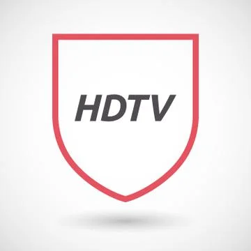 Isolated line art shield icon with    the text HDTV Stock Illustration