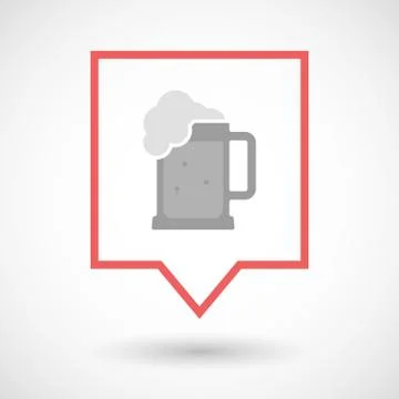 Isolated line art tooltip icon with  a beer jar icon Stock Illustration