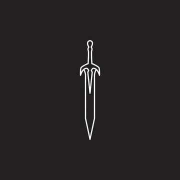 Isolated line sword warrior on dark logo design vector graphic symbol icon .. Illustration