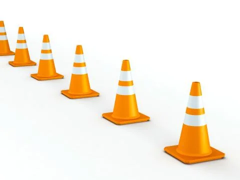 Isolated line of traffic cones Stock Illustration