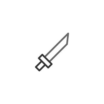Isolated linear sword icon representing battle readiness and cutting edge s.. Stock Illustration
