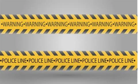 Isolated lines of insulation. Realistic warning tapes. Signs of danger. Vector Stock Illustration