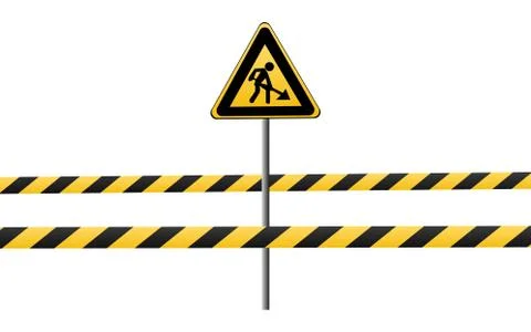 Isolated lines of insulation. Realistic warning tapes. Signs of danger. Vector Stock Illustration