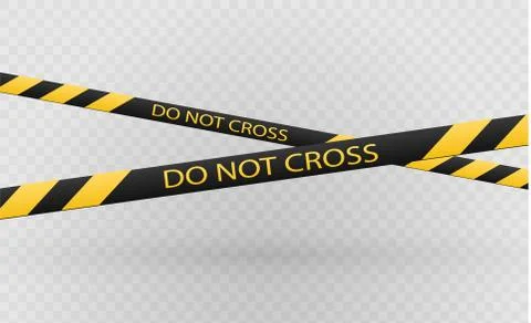 Isolated lines of insulation. Realistic warning tapes. Signs of danger. Vector Stock-Illustration