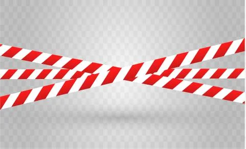 Isolated lines of insulation. Realistic warning tapes. Signs of danger. Vector Stock Illustration
