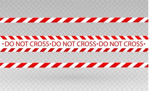 Isolated lines of insulation. Realistic warning tapes. Signs of danger. Vector Stock Illustration