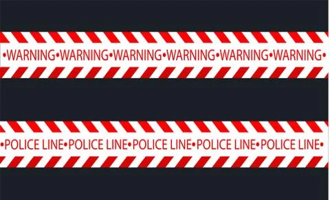 Isolated lines of insulation. Realistic warning tapes. Signs of danger. Vector Stock Illustration
