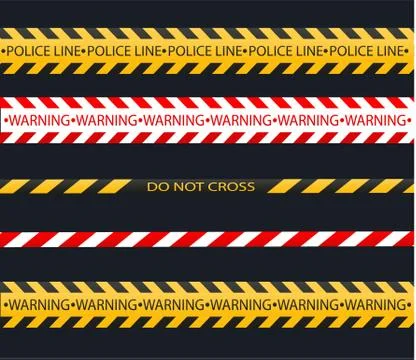 Isolated lines of insulation. Realistic warning tapes. Signs of danger. Vector Stock Illustration