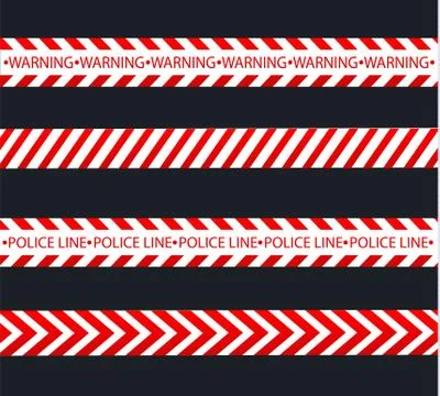 Isolated lines of insulation. Realistic warning tapes. Signs of danger. Vector Stock Illustration