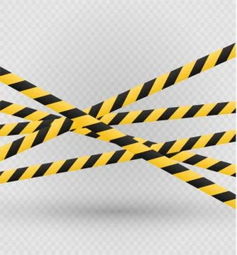 Isolated lines of insulation. Realistic warning tapes. Signs of danger. Vector Stock Illustration