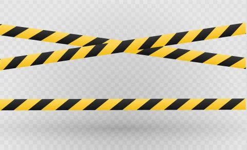 Isolated lines of insulation. Realistic warning tapes. Signs of danger. Vector Stock Illustration