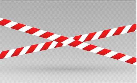 Isolated lines of insulation. Realistic warning tapes. Signs of danger. Vector Stock Illustration