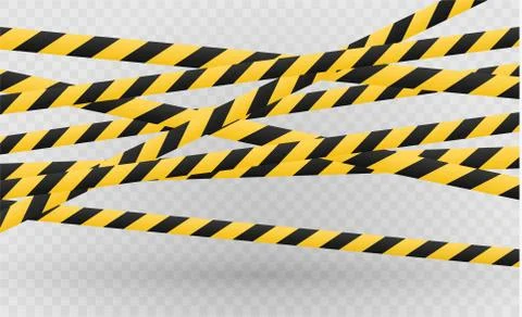 Isolated lines of insulation. Realistic warning tapes. Signs of danger. Vector Stock Illustration