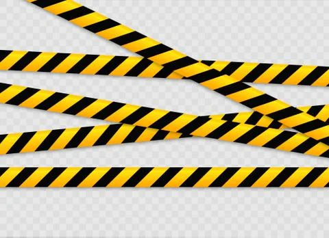 Isolated lines of insulation. Realistic warning tapes. Signs of danger. Vector Stock Illustration