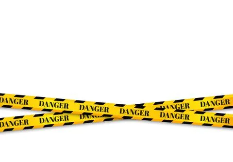Isolated lines of insulation. Realistic warning tapes. Signs of danger. Vector Stock Illustration