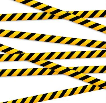 Isolated lines of insulation. Realistic warning tapes. Signs of danger. Vector Stock Illustration