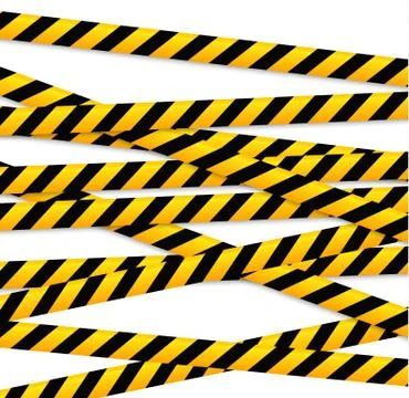 Isolated lines of insulation. Realistic warning tapes. Signs of danger. Vector Stock Illustration