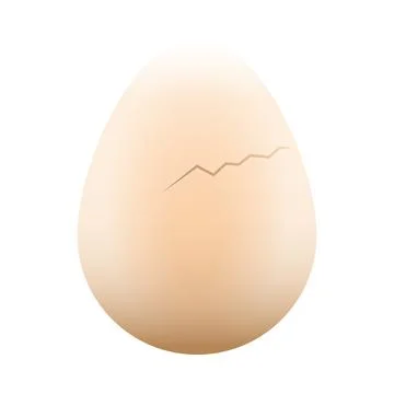 Isolated Lit Cracked Large Egg, Template for Easter Designs - Vector Illust.. Illustrazione stock