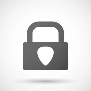 Isolated lock pad icon with a plectrum Stock Illustration