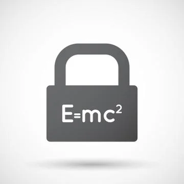 Isolated lock pad icon with the Theory of Relativity formula Stock Illustration