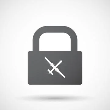 Isolated lock pad with a war drone Stock Illustration