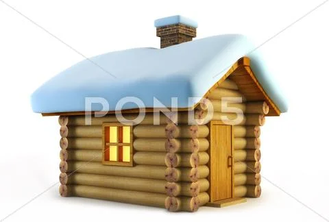 Isolated loghouse Ilustraciones de archivo
