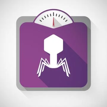 Isolated long shadow body weight scale with a virus Stock Illustration