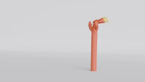 Isolated looping orange and yellow sky dancer air inflatable with copy space Stock Footage 303453597