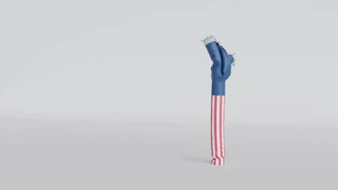 Isolated looping Uncle Sam sky dancer inflatable with copy space Stock Footage 309880242