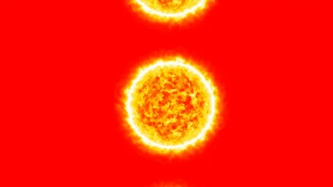 Isolated a lot of sun rotating animation. Parallel universe concept. Stock Footage 112272874