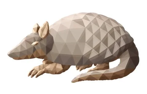 Isolated low poly art with decorative armadillo Stock Illustration
