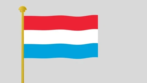 Isolated Luxembourg flag Stock Footage 195014236
