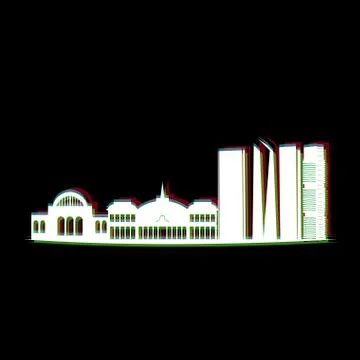 Isolated Madrid cityscape Ilustración de archivo