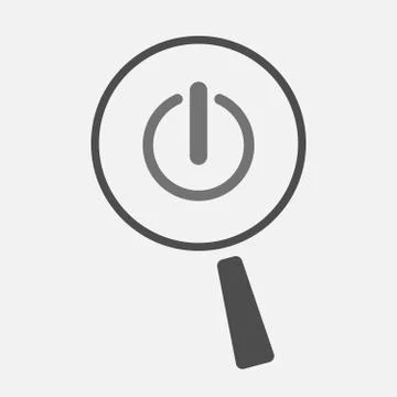 Isolated magnifier icon with an off button 스톡 일러스트