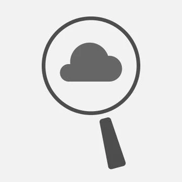 Isolated magnifier icon with a cloud Illustrazione stock