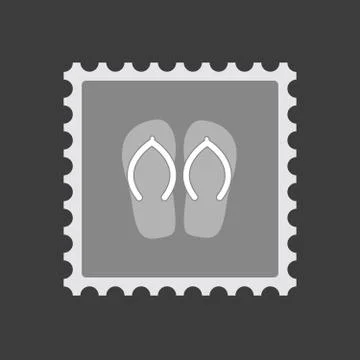 Isolated mail stamp icon with   a pair of flops Ilustração Stock