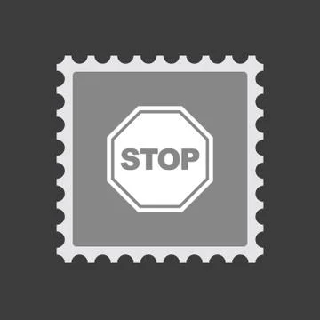 Isolated mail stamp icon with  a stop signal Stockillustratie