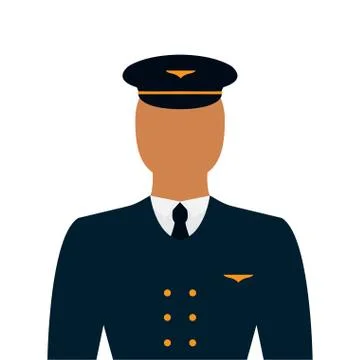 Isolated male pilot Stock Illustration