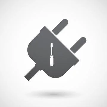 Isolated male plug with a screwdriver 스톡 일러스트