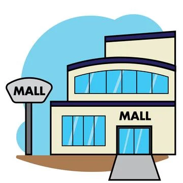 Isolated mall building icon Flat design Vector Stock Illustration