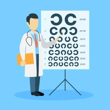 Isolated man optometrist. Stock Illustration