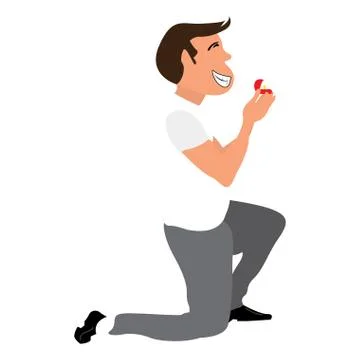 Isolated man proposing Stock Illustration