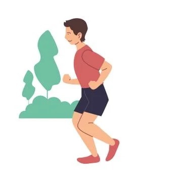 Isolated man running at park vector design Ilustración de archivo