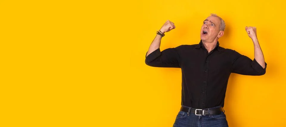 Isolated man with successful expression Foto stock