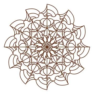 Isolated mandala pattern sketch outline style Vector Illustrazione stock