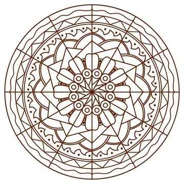 Isolated mandala pattern sketch outline style Vector 스톡 일러스트